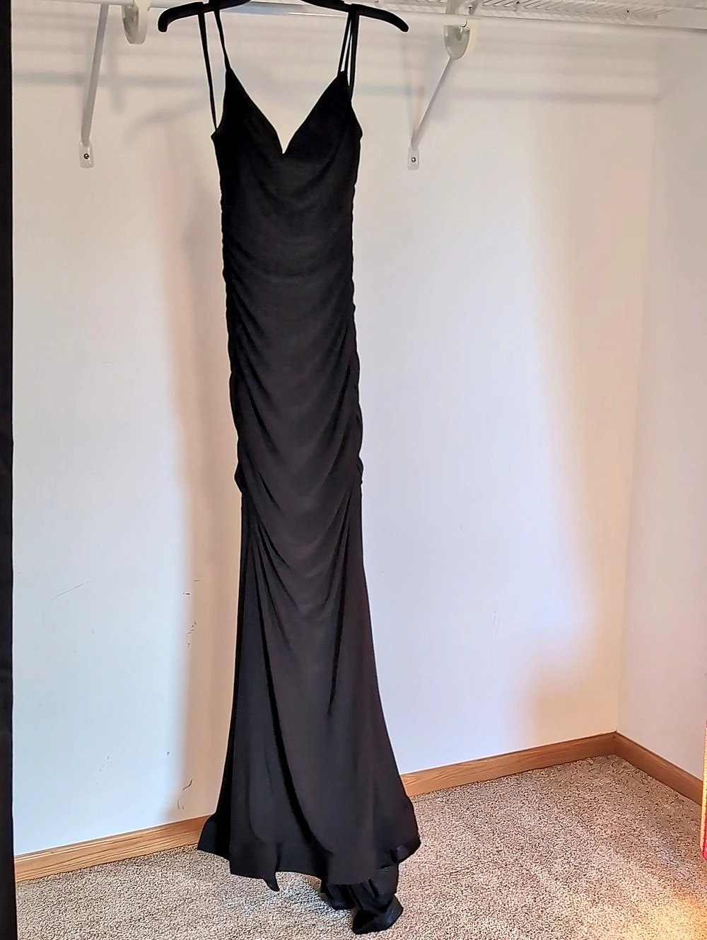 Black Ruched Maxi Dress